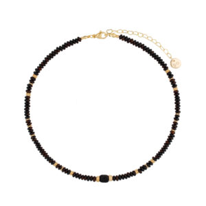 Naszyjnik z mosiądzu i agatów