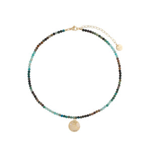 Naszyjnik z mosiądzu i chryzokoli