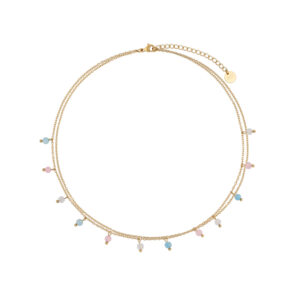 Naszyjnik z mosiądzu i jadeitów