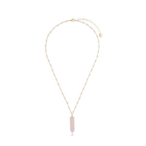 Naszyjnik z mosiądzu i kamieni księżycowych