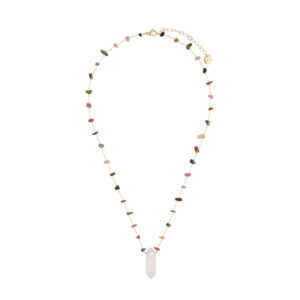 Naszyjnik z mosiądzu i kamieni naturalnych