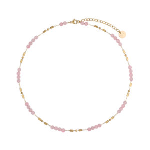 Naszyjnik z mosiądzu i kamieni naturalnych