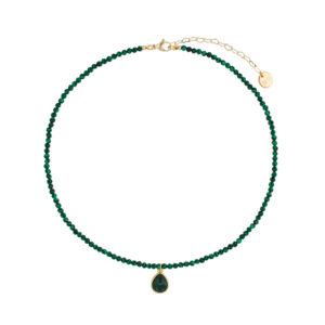 Naszyjnik z mosiądzu i kamieni naturalnych