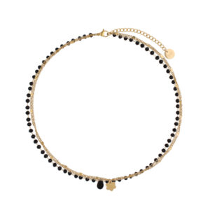 Naszyjnik z mosiądzu i kamieni naturalnych