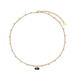 Naszyjnik z mosiądzu i kamieni naturalnych