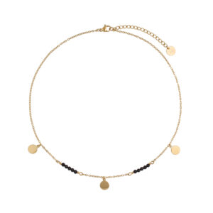 Naszyjnik z mosiądzu i kamieni naturalnych