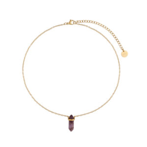 Naszyjnik z mosiądzu i kamieni naturalnych