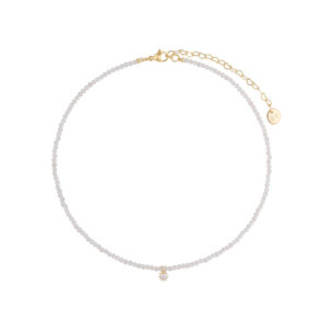 Naszyjnik z mosiądzu i kwarców