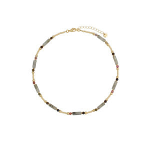 Naszyjnik z mosiądzu i kwarców