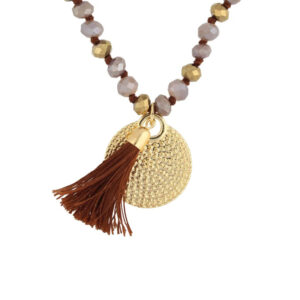 Naszyjnik z mosiądzu z kamieniami