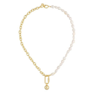 Naszyjnik z mosiądzu z perłami