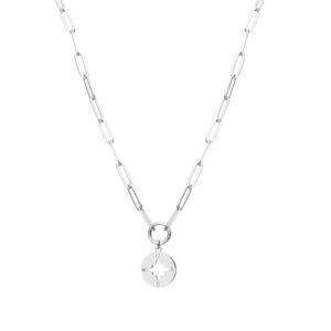 Naszyjnik z różą wiatrów ze stali szlachetnej