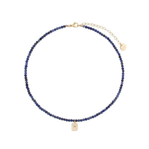 Naszyjnik z sodalitami i zawieszką z cyrkoniami