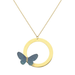 Naszyjnik z tytanu i srebra pozłacanego