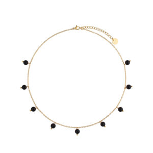 Naszyjnik ze stali szlachetnej z agatami