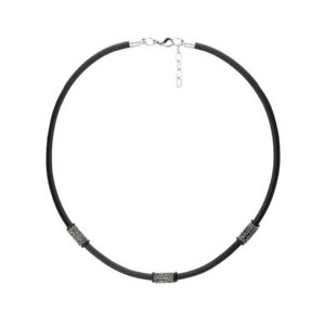 Naszyjnik ze stali szlachetnej z etno beadsami