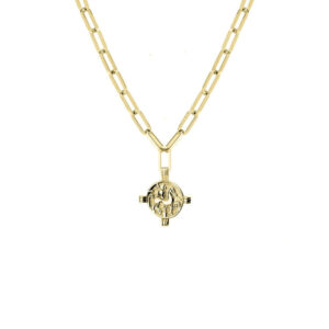 Naszyjnik ze stali szlachetnej z monetą antyczną