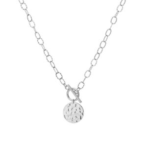 Naszyjnik ze stali szlachetnej z okrągłą blaszką