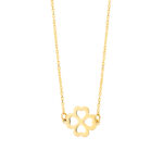 Naszyjnik złoty ażurowa koniczyna