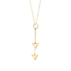 Naszyjnik złoty krawatka z motywem geometrycznym