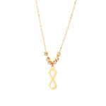 Naszyjnik złoty nieskończoność z kuleczkami