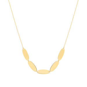 Naszyjnik złoty owalne blaszki