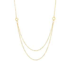 Naszyjnik złoty podwójny z kółkami