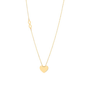 Naszyjnik złoty serce i nieskończoność