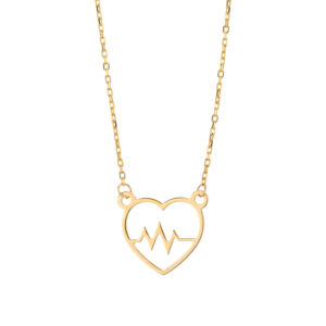 Naszyjnik złoty serce z linią życia