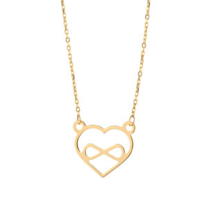 Naszyjnik złoty serce z nieskończonością