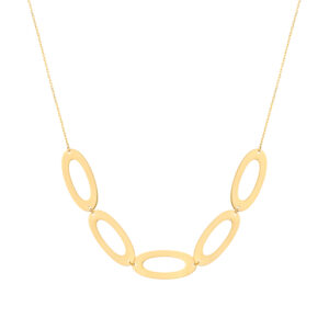 Naszyjnik złoty wycięte owalne blaszki