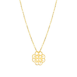 Naszyjnik złoty z ażurową koniczyną