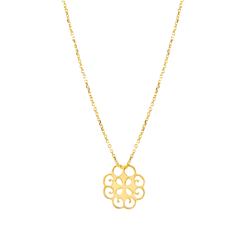 Naszyjnik złoty z ażurową koniczyną Naszyjnik złoty z ażurową koniczyną