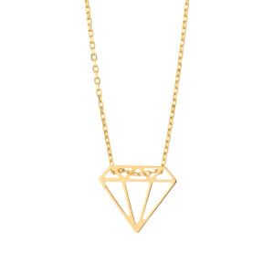 Naszyjnik złoty z ażurowym brylantem