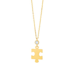 Naszyjnik złoty z cyrkonią – puzzle
