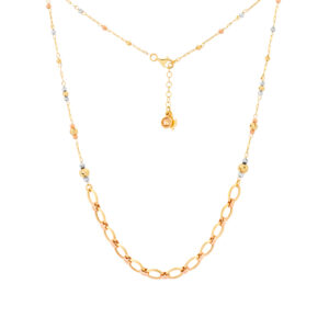 Naszyjnik złoty z fazowanymi koralikami