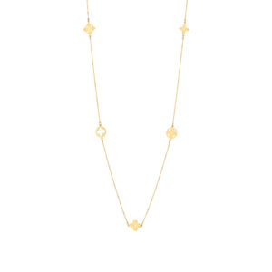 Naszyjnik złoty z motywem roślinnym