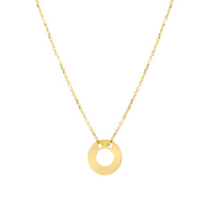 Naszyjnik złoty z okrągłą blaszką