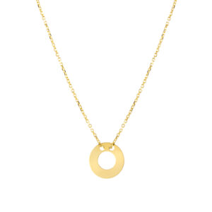 Naszyjnik złoty z okragłą blaszką