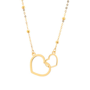 Naszyjnik złoty z sercami i kulkami
