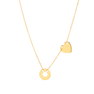 Naszyjnik złoty z sercem i ringiem