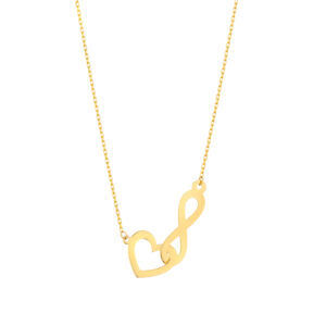 Naszyjnik złoty – serce z nieskończonością