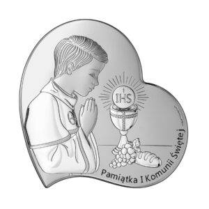 Pamiątka I Komunii Św. chłopiec 13×13 cm