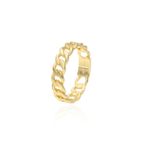 Pierścionek pozłacany ażurowe ogniwka