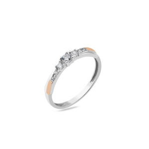 Pierścionek srebrny pokryty złotem pr.375