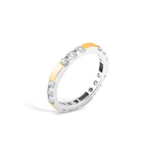 Pierścionek srebrny ring pokryty złotem pr.375