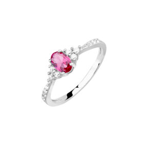 Pierścionek srebrny z czerwoną cyrkonią
