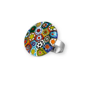 Pierścionek srebrny ze szkłem weneckim