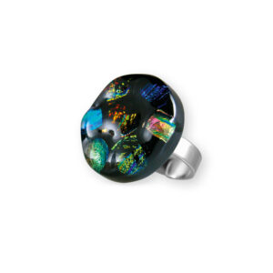 Pierścionek srebrny ze szkłem weneckim