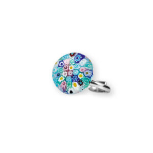 Pierścionek srebrny ze szkłem weneckim